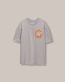 Playera Relaxed Beige Estampada,GRIS